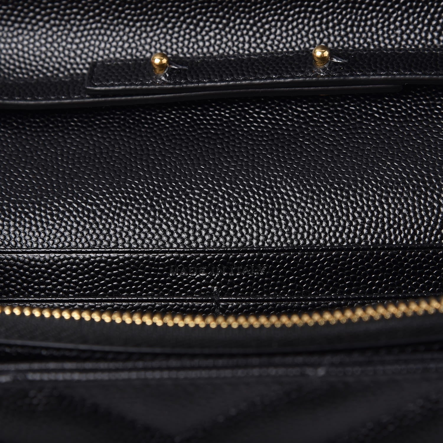 Saint Laurent Grain De Poudre Matelasse Chevron Monogram Chain Wallet Black 7 of 9