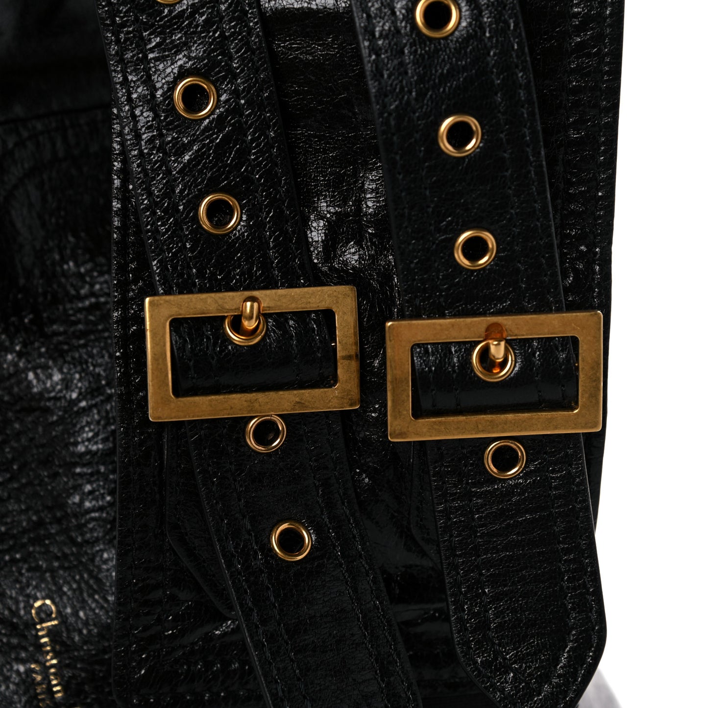 Crinkled Lambskin 135mm Saddle Belt Black