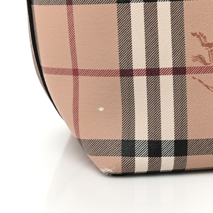 Burberry Grainy Calfskin Haymarket Check Medium Reversible Tote Light Elderberry 18 of 18