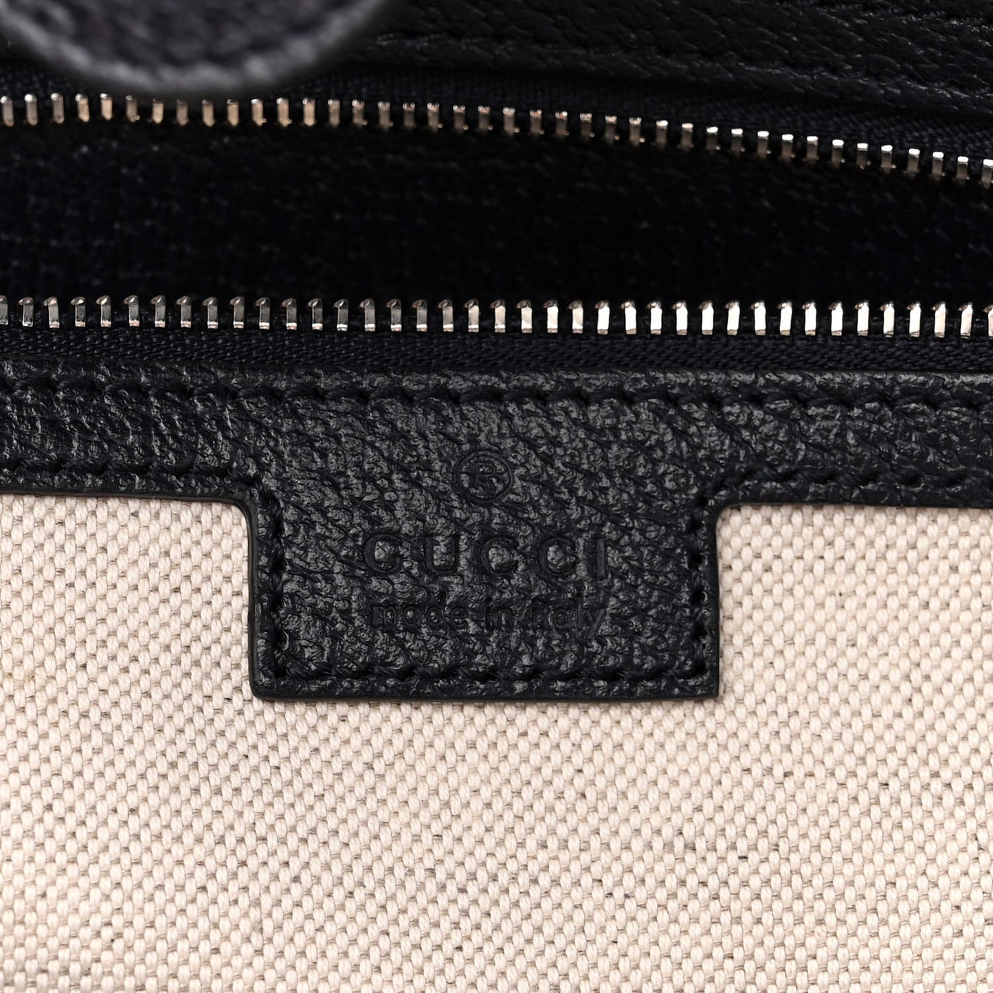 GG Supreme Monogram Textured Calfskin Web Medium Ophidia Shopping Tote Beige Blue