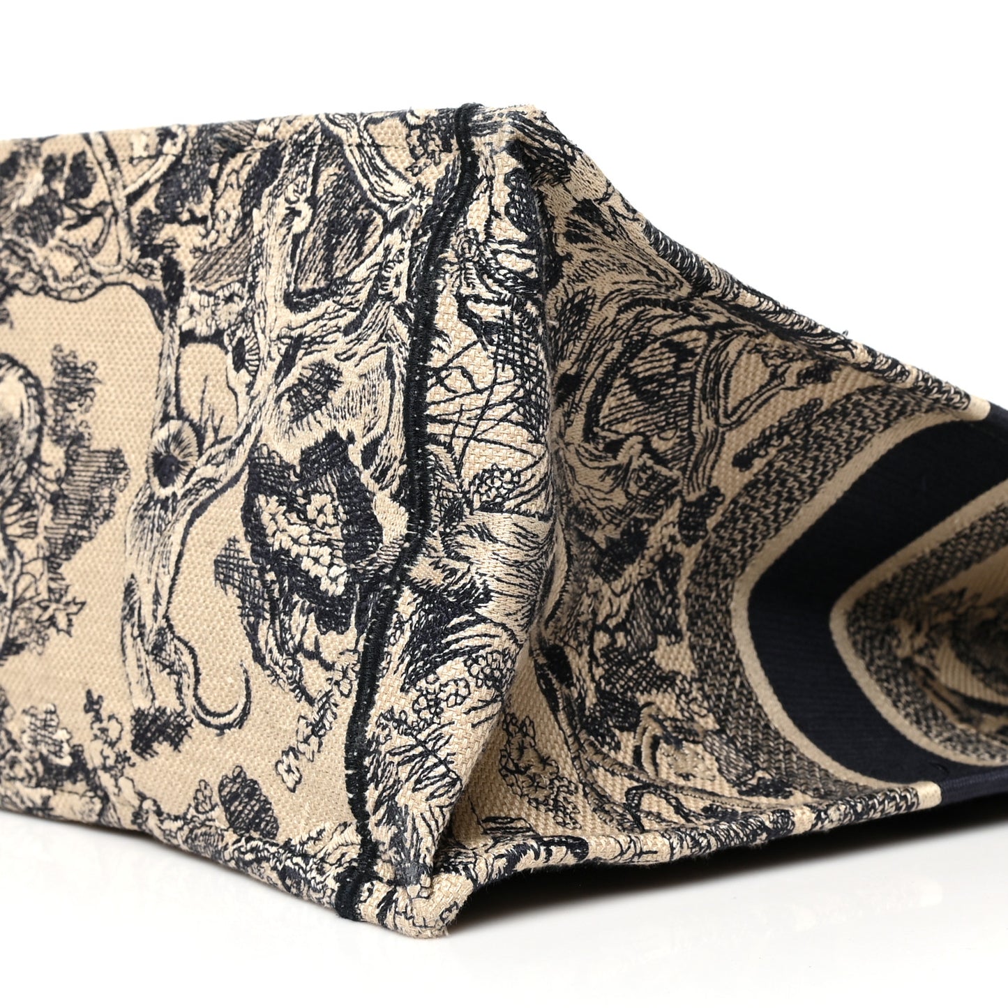 Canvas Embroidered Large Dioriviera Toile De Jouy Book Tote Black