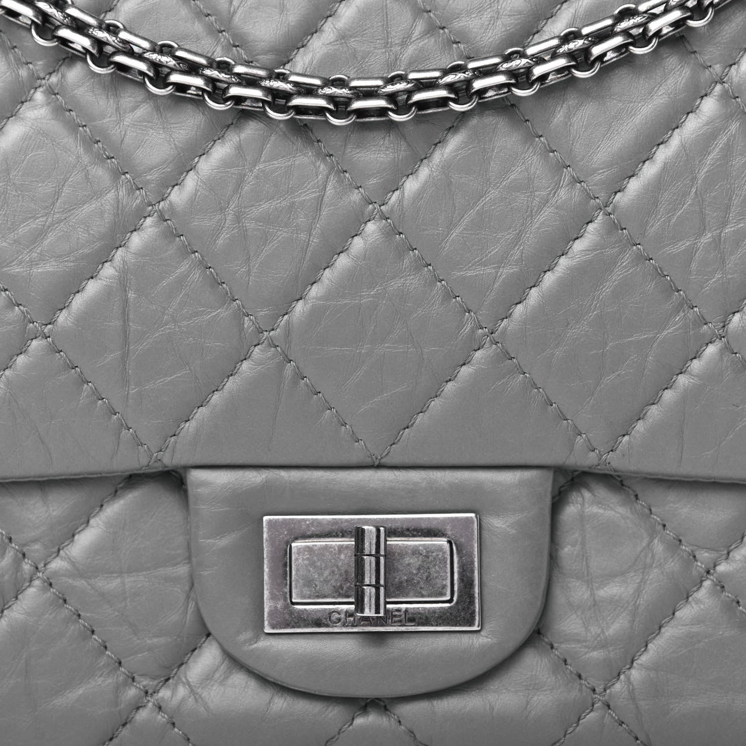 Chanel Aged Calfskin Quilted 2.55 Reissue 227 Flap Grey 10 of 11