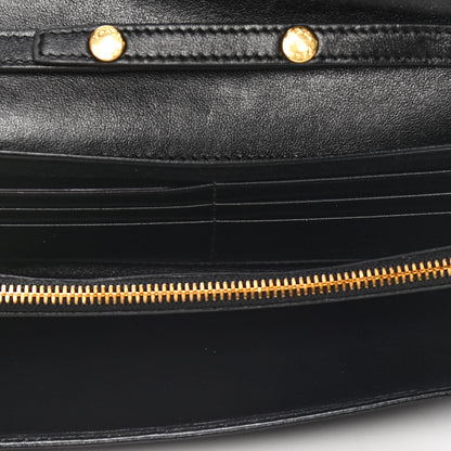 Prada Soft Calfskin Quilted Chain Wallet Black 5 of 17