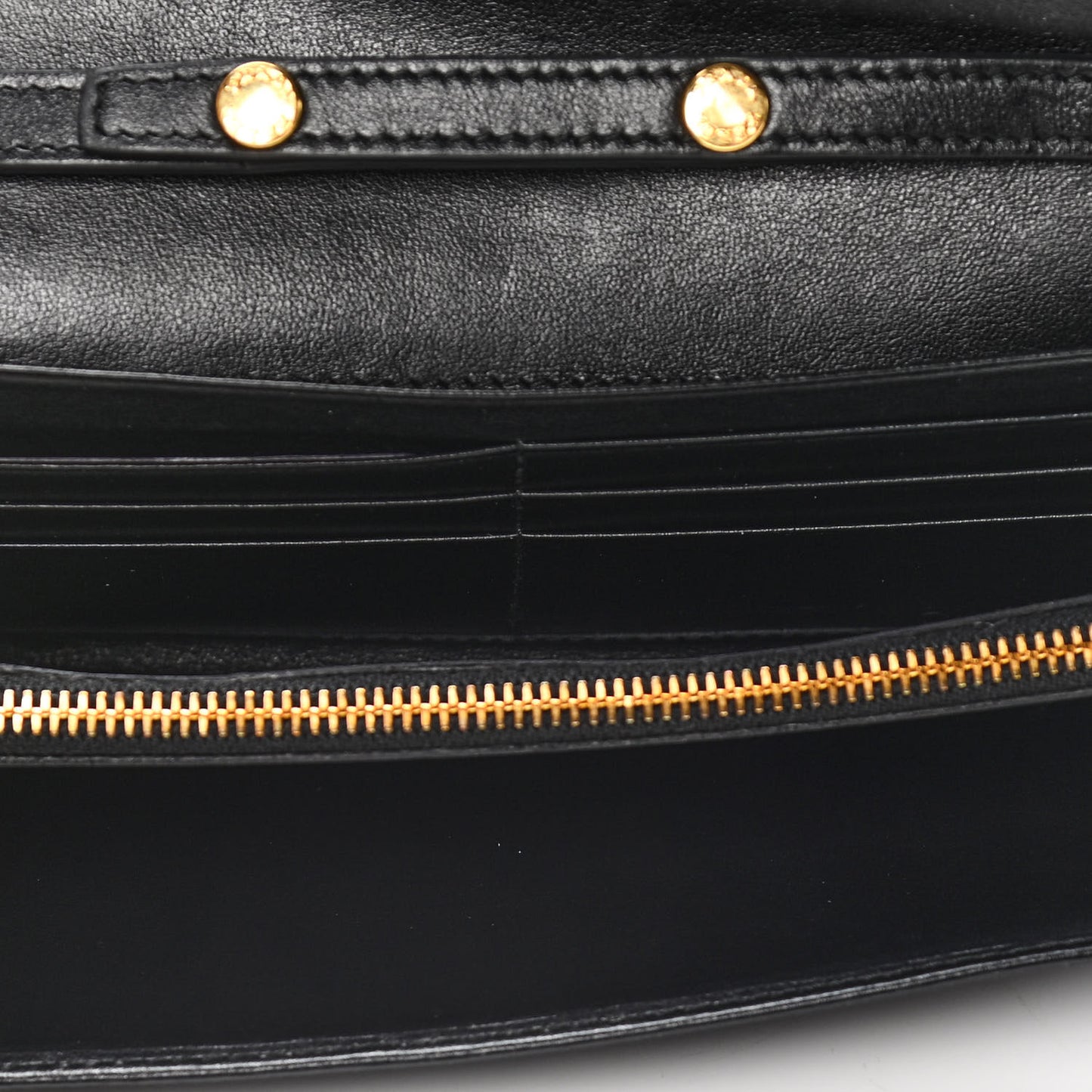 Soft Calfskin Quilted Chain Wallet Black