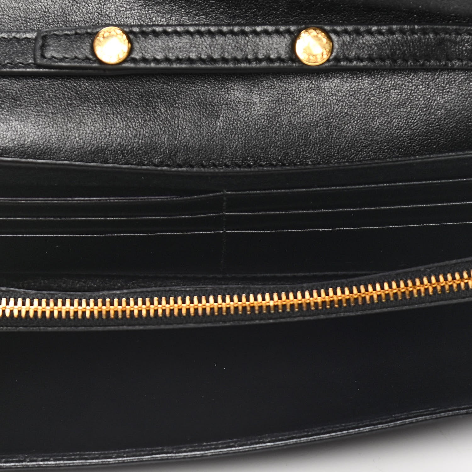 Prada Soft Calfskin Quilted Chain Wallet Black 5 of 17