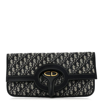 Christian Dior Oblique Fold Over Clutch Blue 1 of 6