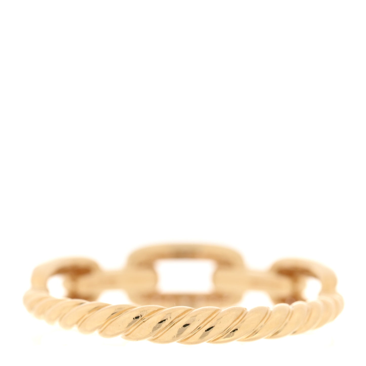 18K Yellow Gold Diamond 4.5mm Stax Single Row Chain Link Ring 52 6