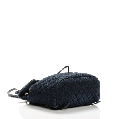 Chanel Washed Denim Quilted Large Urban Spirit Backpack Dark Blue 4 of 10