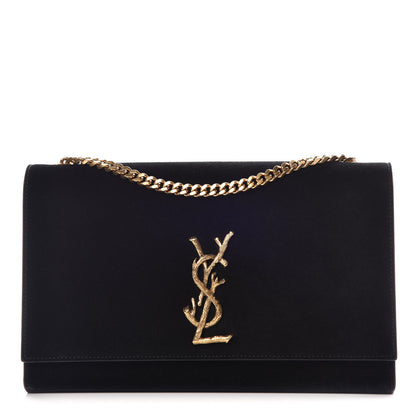 Saint Laurent Suede Medium Classic Monogram Kate Satchel Black 1 of 10