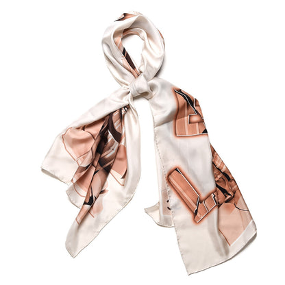 Chanel Silk Column Pillar CC Logo Stole White 1 of 6