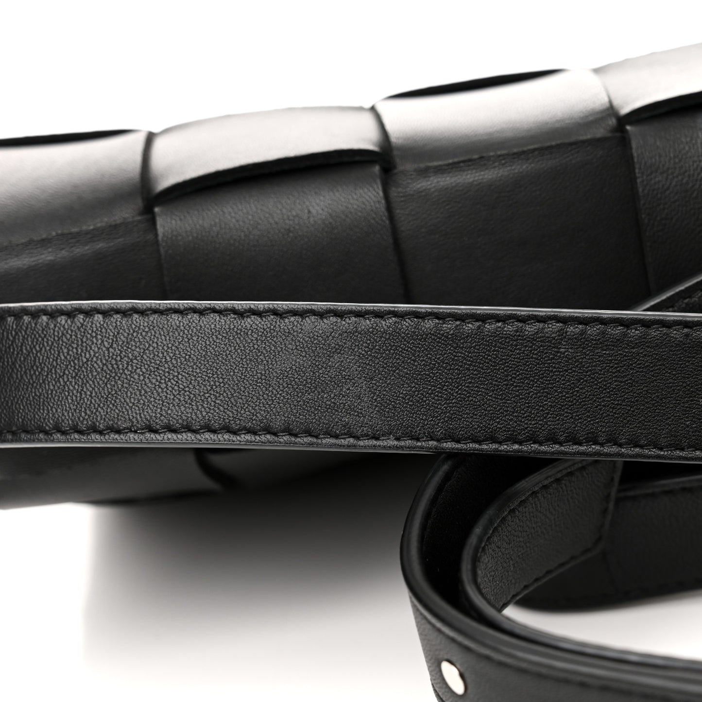 Lambskin Maxi Intrecciato Cassette Crossbody Bag Black