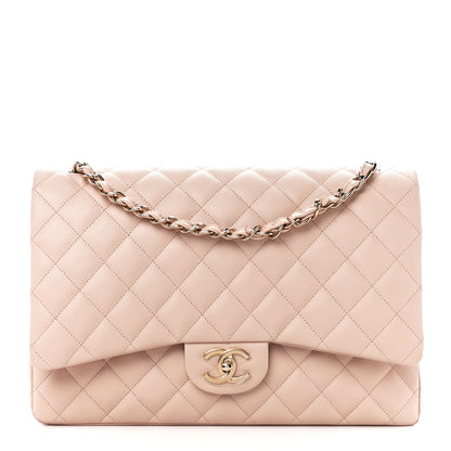 Chanel Caviar Quilted Maxi Double Flap Light Beige 1 of 11