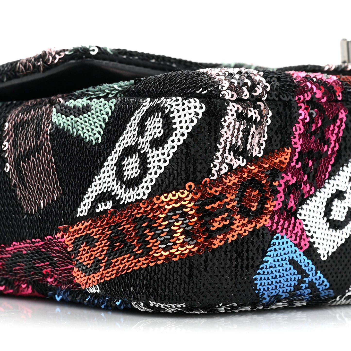 Sequin Logo Small Flap Ruthenium Multicolor