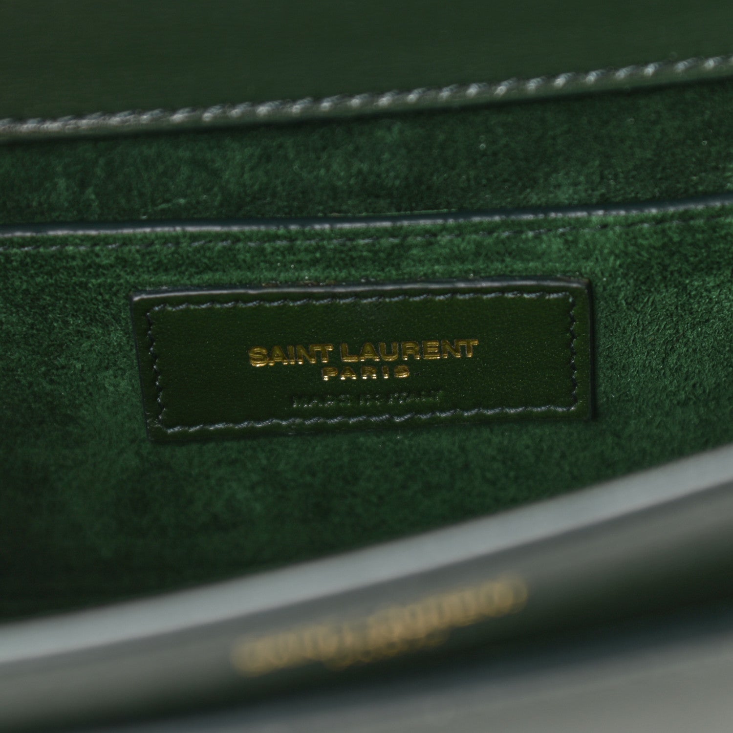 Saint Laurent Calfskin Medium Monogram Sunset Dark Green 5 of 10