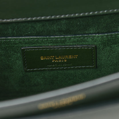 Saint Laurent Calfskin Medium Monogram Sunset Dark Green 5 of 10