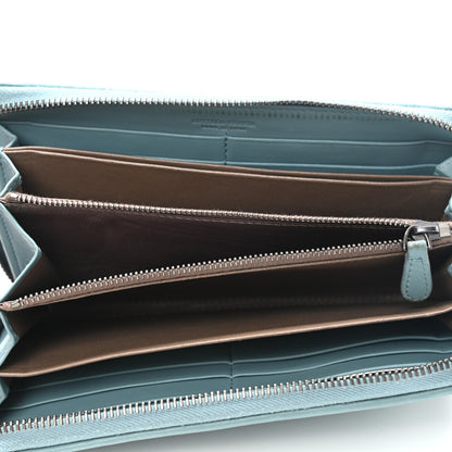 Bottega Veneta Nappa Intrecciato Zip Around Wallet Aqua 5 of 10