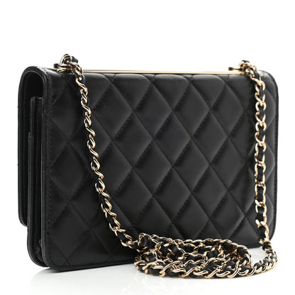 Chanel Lambskin Quilted Trendy CC Wallet On Chain WOC Black 3 of 12