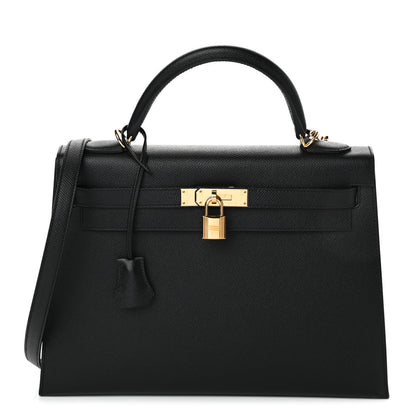Hermes Epsom Kelly Sellier 32 Black 1 of 10