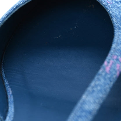 Chanel Denim Printed Denim Mood Cap Toe CC Slingback Flats 39 Light Blue Multicolor 10 of 11