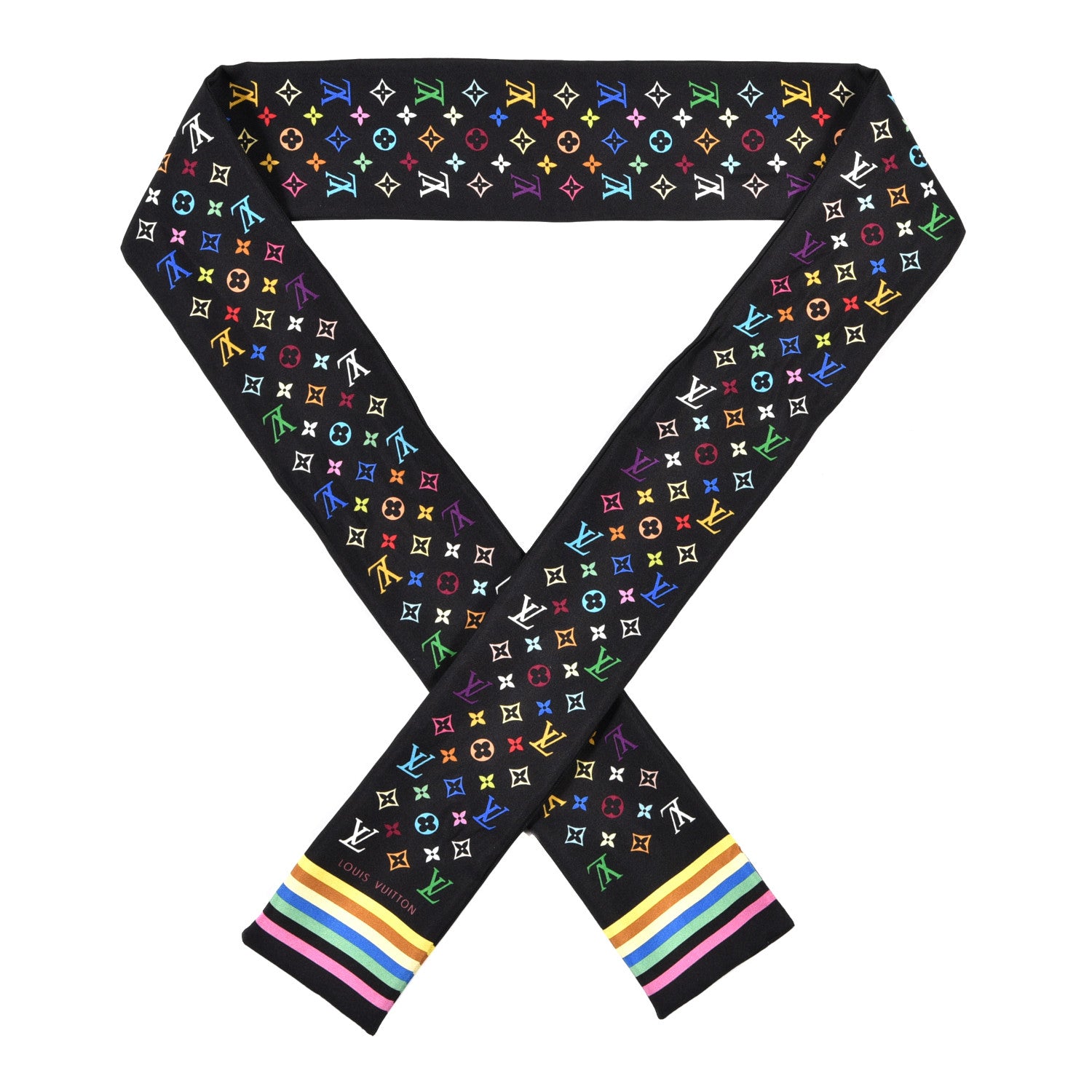 Louis Vuitton Silk Monogram Multicolor Bandeau Black 1 of 3