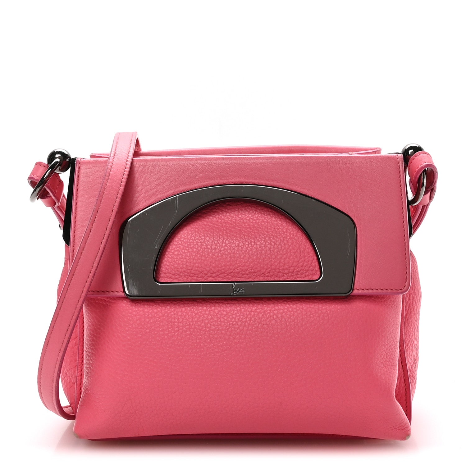 Christian Louboutin Grained Calfskin Passage Messenger Pink 1 of 12