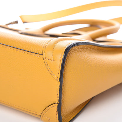 Celine Drummed Calfskin Nano Luggage Ocre 14 of 17