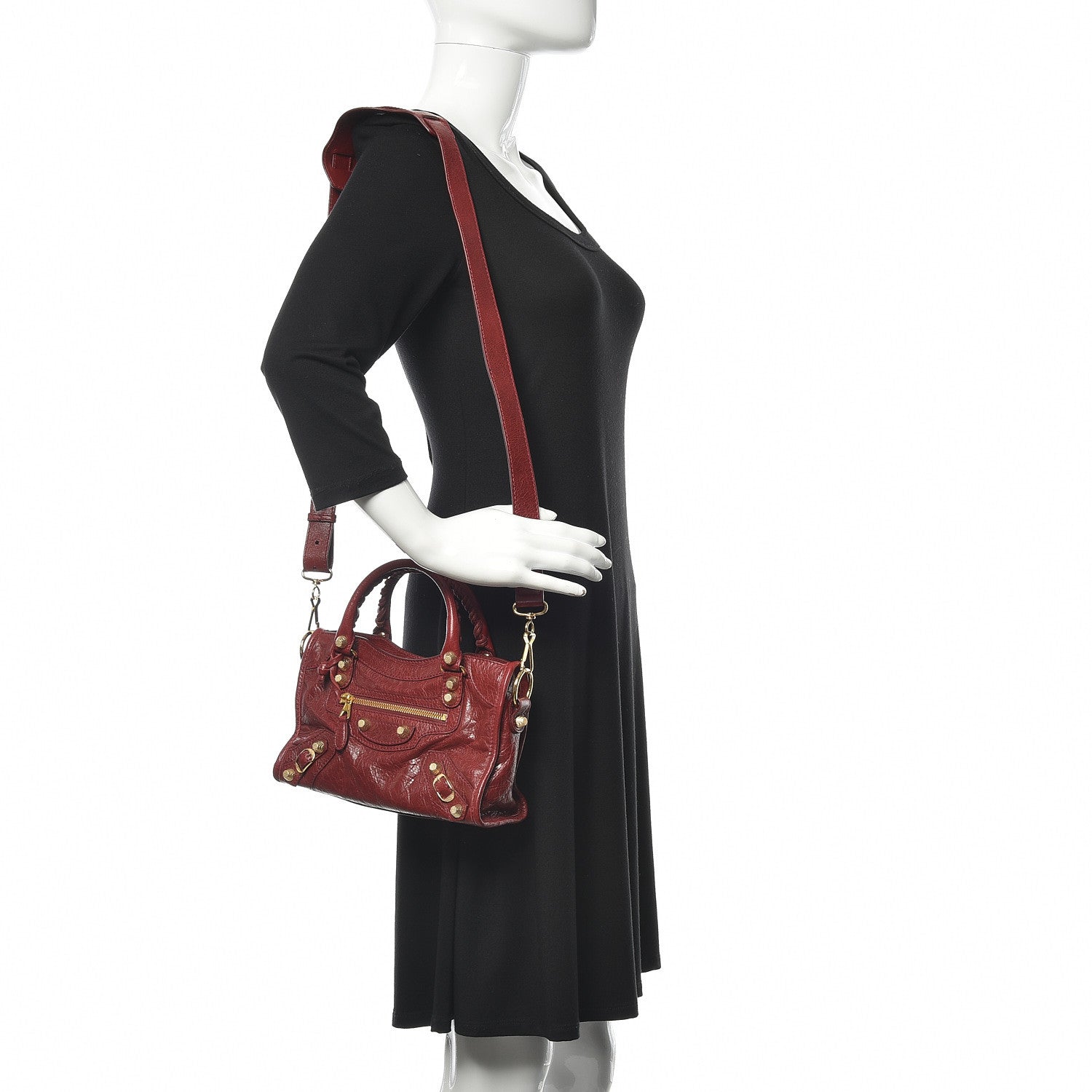 Balenciaga Agneau Giant 12 Gold Hardware Mini City Rouge Cerise 2 of 8