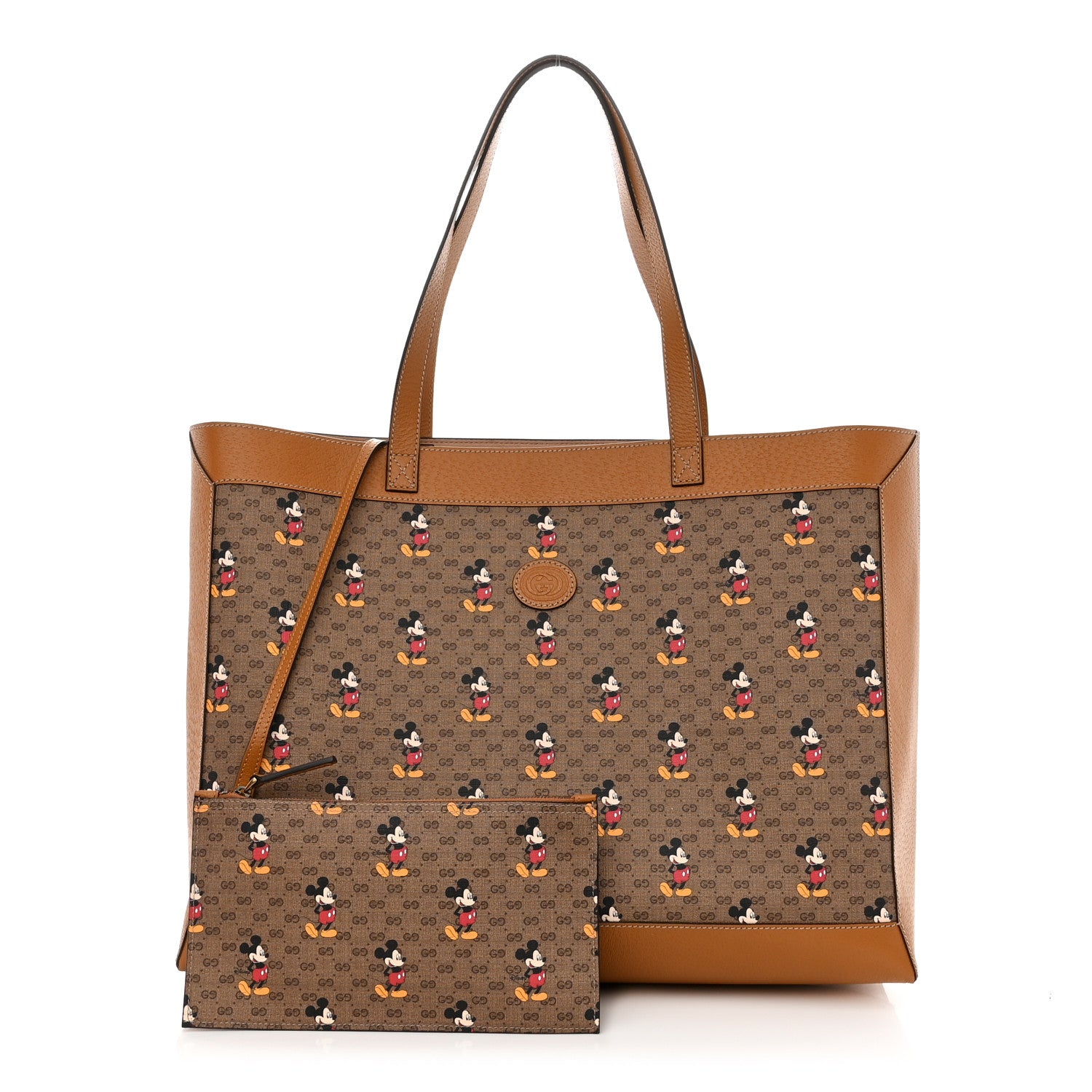 Gucci X DISNEY Mini Vintage GG Supreme Monogram Mickey Mouse Large Shopping Tote Beige Vintage Sun Oil 1 of 10