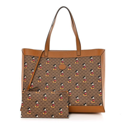 Gucci X DISNEY Mini Vintage GG Supreme Monogram Mickey Mouse Large Shopping Tote Beige Vintage Sun Oil 1 of 10