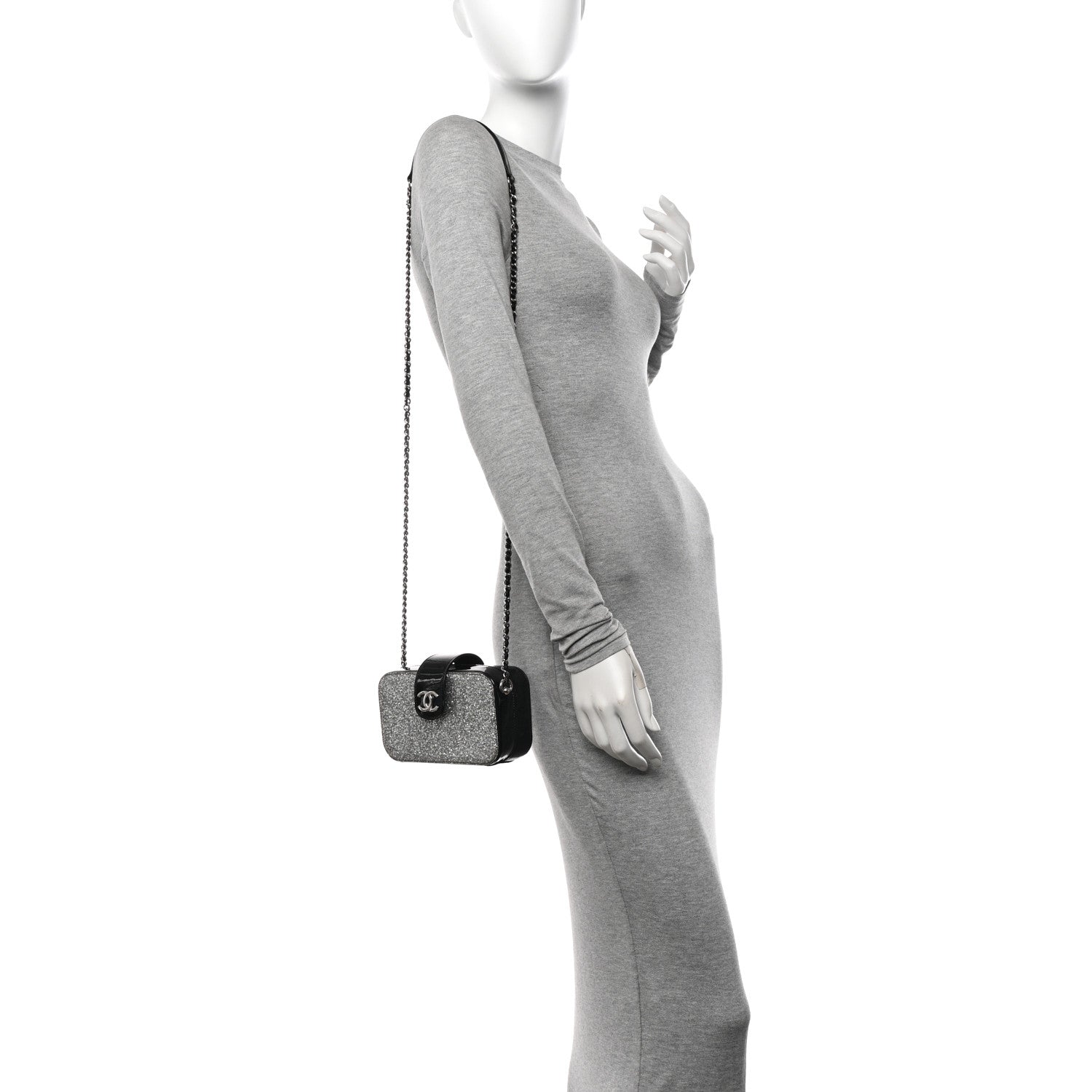 Chanel Glitter Patent Evening On The Moon Camera Case Silver 2 of 10