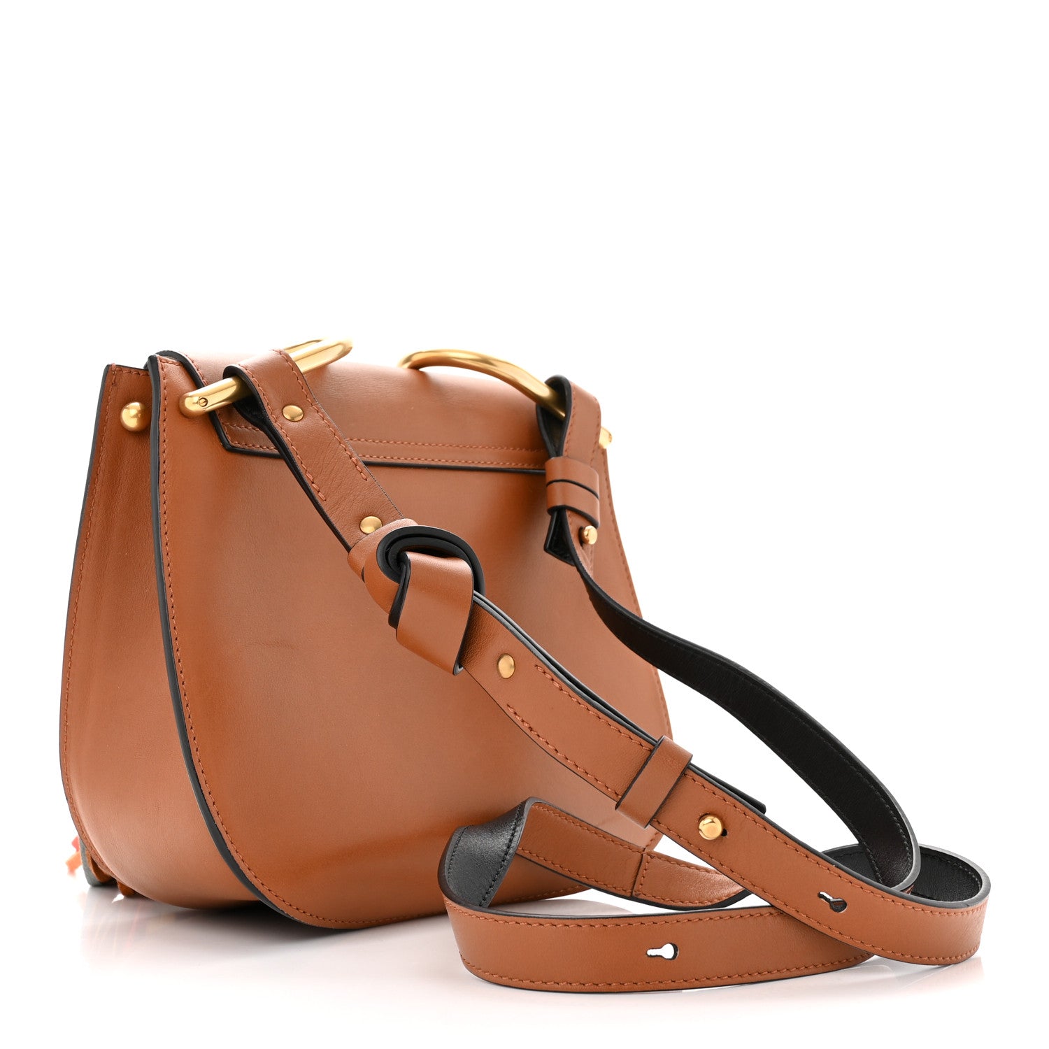 Chloe Calfskin Small Hudson Fringe Shoulder Bag Caramel 1228734