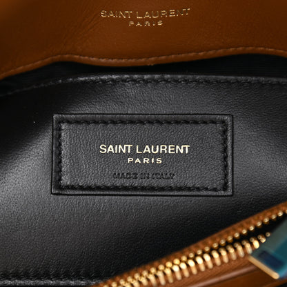 Saint Laurent Suede Matelasse Chevron Studded Monogram Medium College Bag Brown 6 of 8