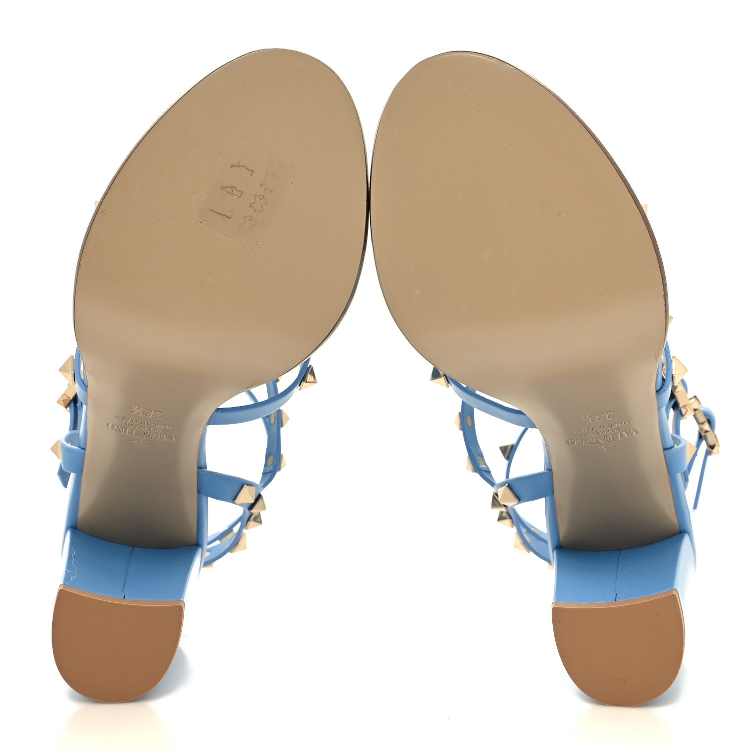 Valentino Garavani Nappa Rockstud 90mm Caged Sandals 38.5 Denim 5 of 8