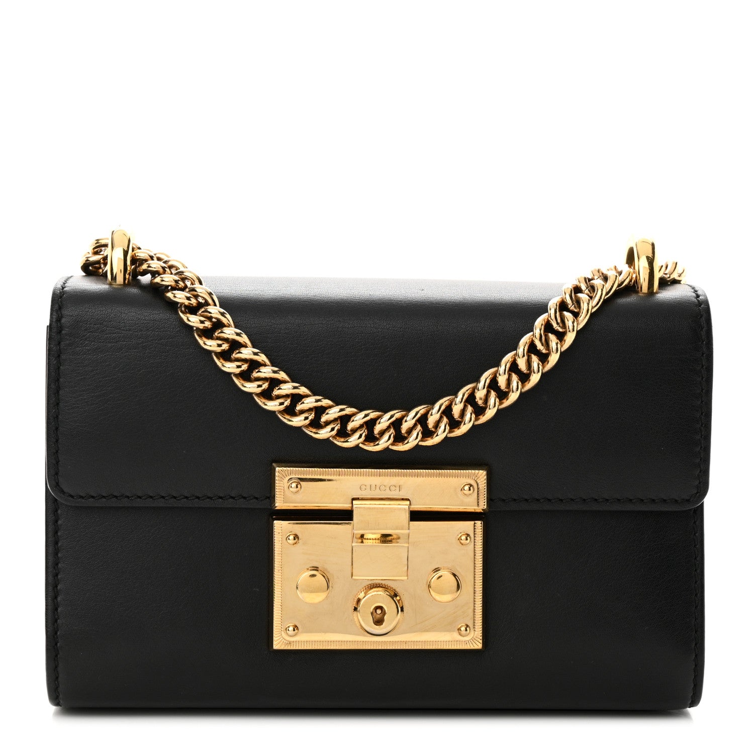 Gucci Calfskin Small Padlock Shoulder Bag Black 1 of 15