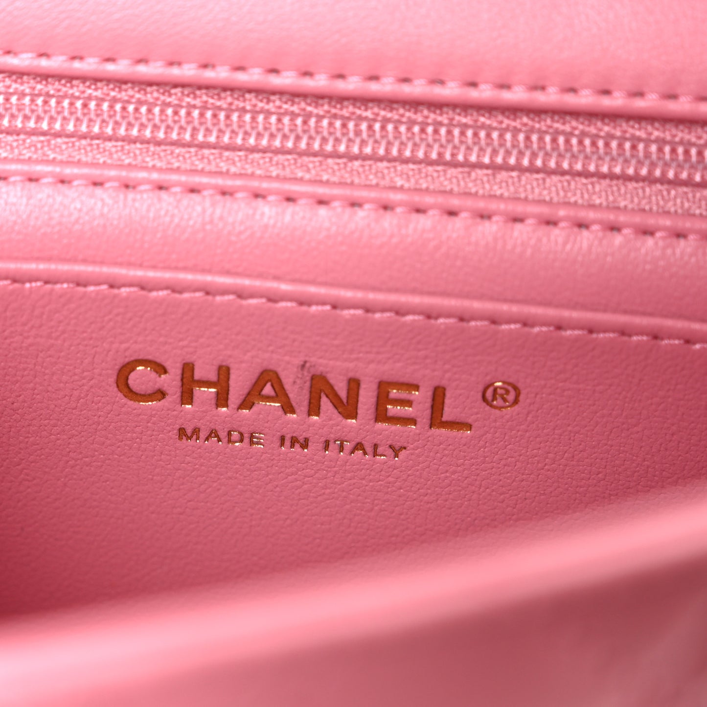Lambskin Quilted Mini Top Handle Rectangular Flap Pink
