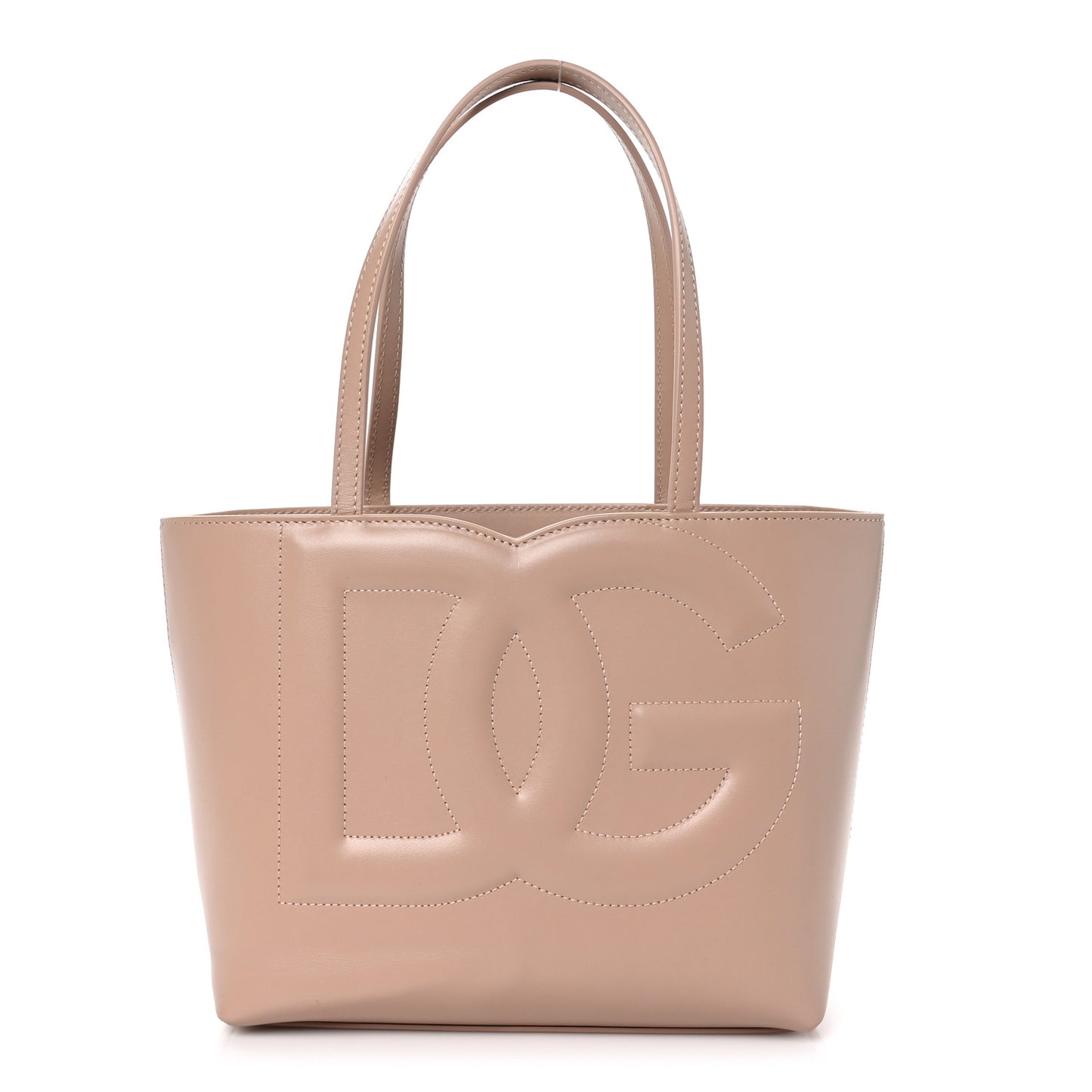 Calfskin Small DG Logo Shopper Tote Cipria