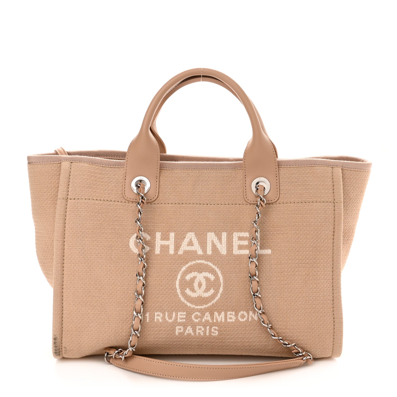Chanel Mixed Fibers Small Deauville Tote Beige 3 of 13