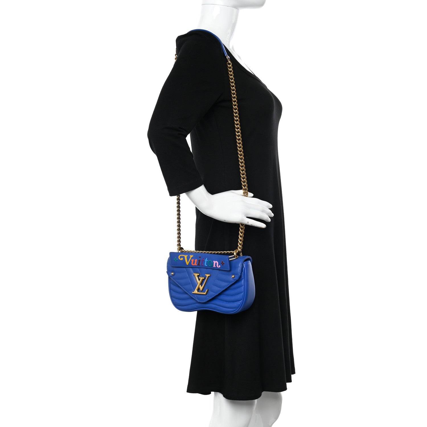 Louis Vuitton Calfskin New Wave Chain PM Blue Neon 2 of 10
