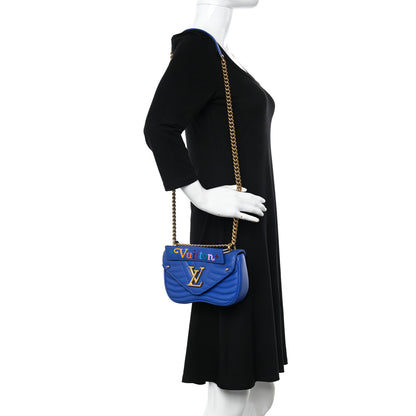 Louis Vuitton Calfskin New Wave Chain PM Blue Neon 2 of 10