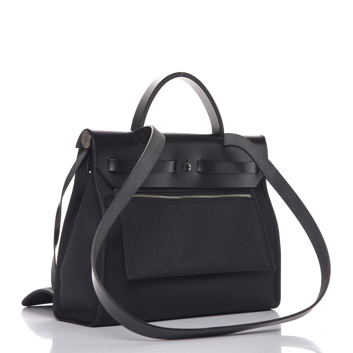 Hermes Military Toile Vache Hunter Herbag Zip PM 31 Black 4 of 9