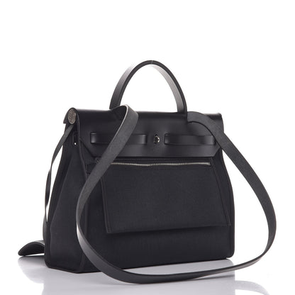 Hermes Military Toile Vache Hunter Herbag Zip PM 31 Black 4 of 9