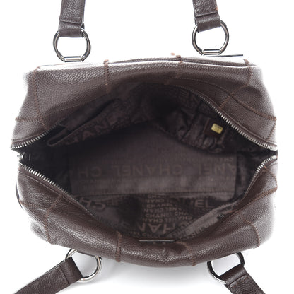 Chanel Caviar Square Stitched Bowler Dark Brown 5 of 11