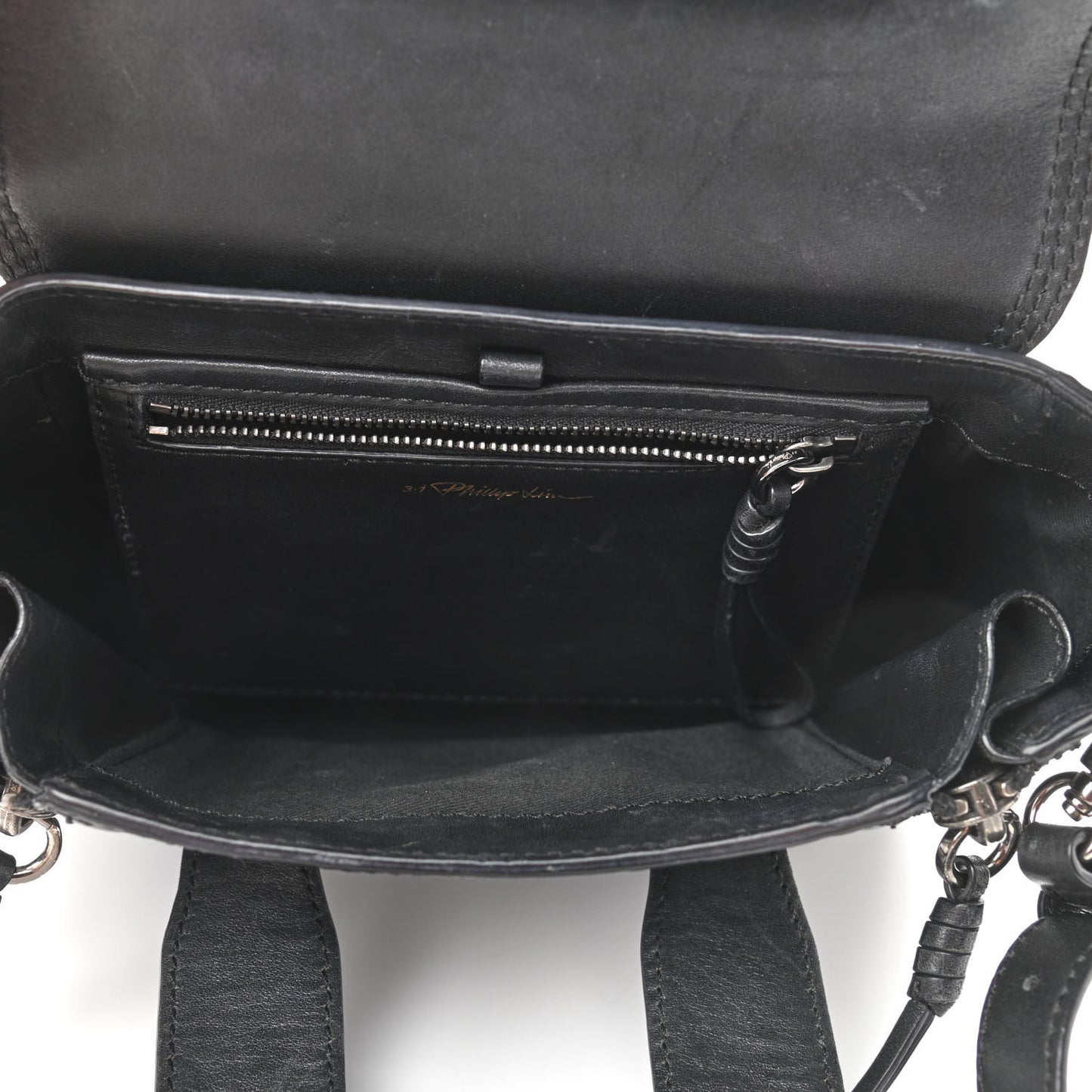 Oil Slick Patent Mini Pashli Satchel Black