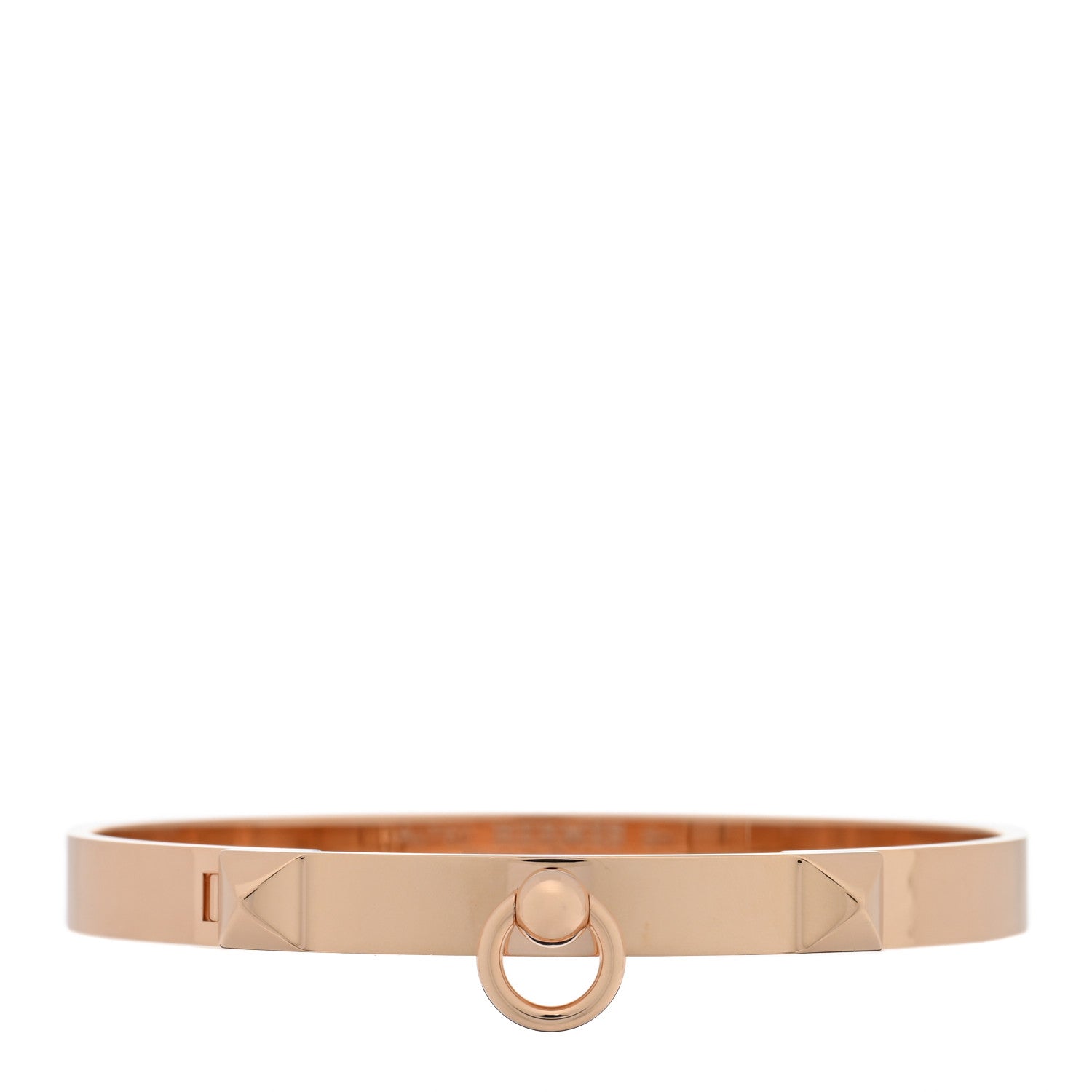 Hermes 18K Rose Gold PM Collier De Chien Bracelet SH 1 of 4