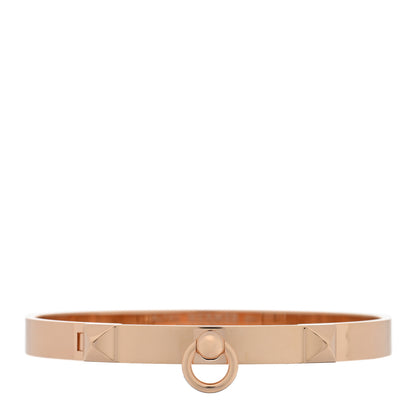 Hermes 18K Rose Gold PM Collier De Chien Bracelet SH 1 of 4