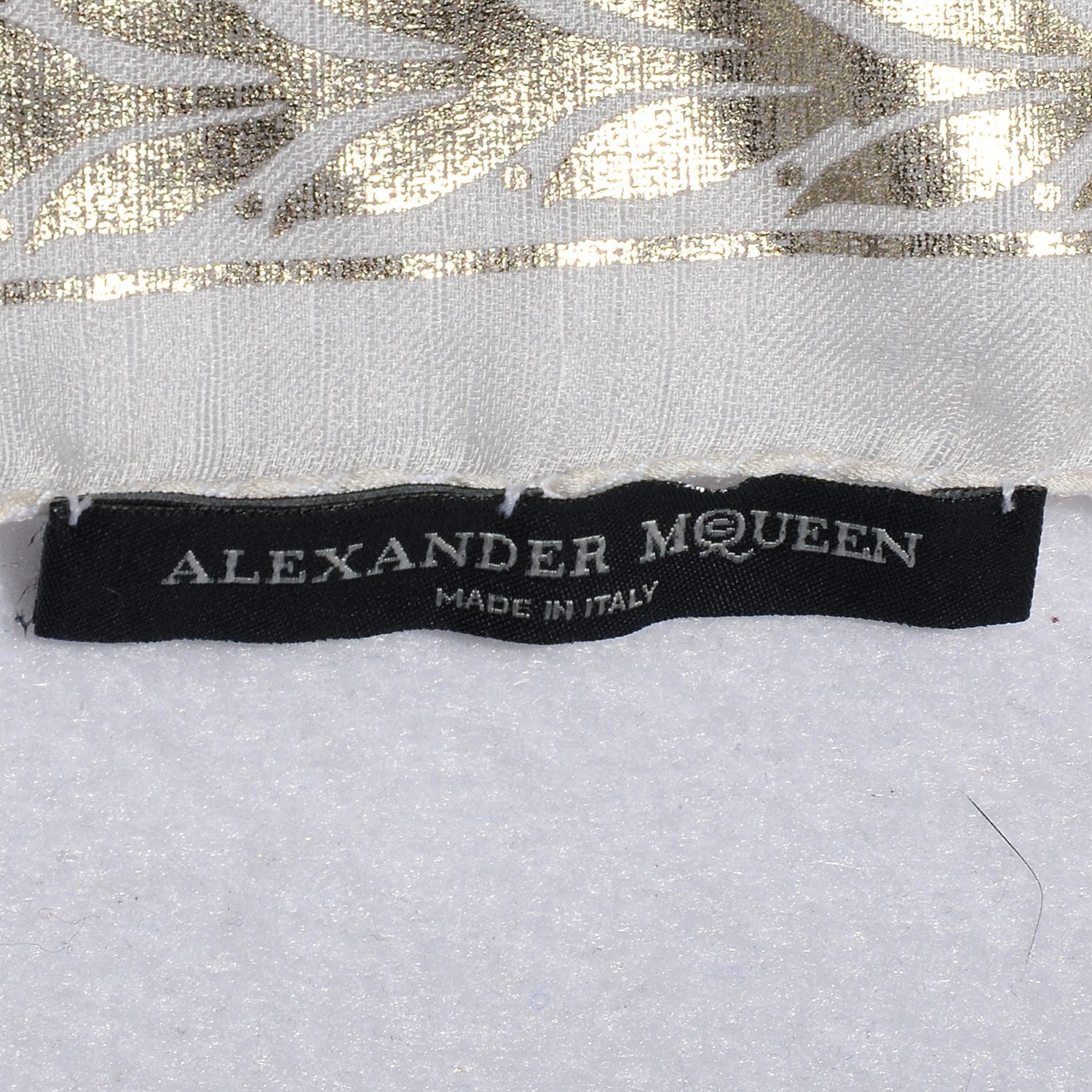 Alexander McQueen Silk Chiffon Skull Snake Scarf White Silver 5 of 6