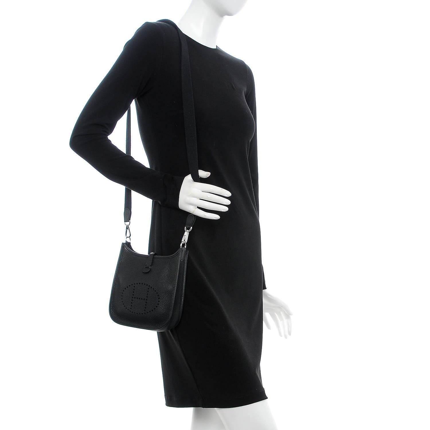 Hermes Taurillon Clemence Evelyne TPM Black 2 of 8
