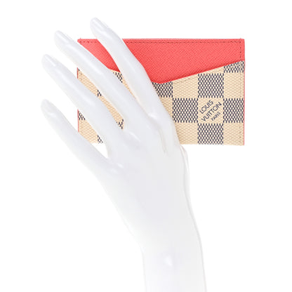 Louis Vuitton Damier Azur Daily Card Holder Rose Papaye 2 of 7