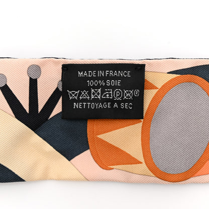 Hermes Silk Parade En Fanfare Twilly Noir Caramel Gris 3 of 4