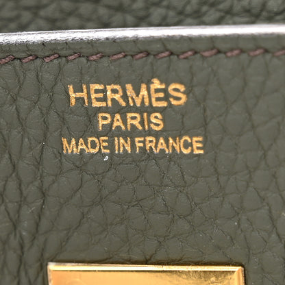 Hermes Taurillon Clemence Birkin 35 Vert De Gris 6 of 12